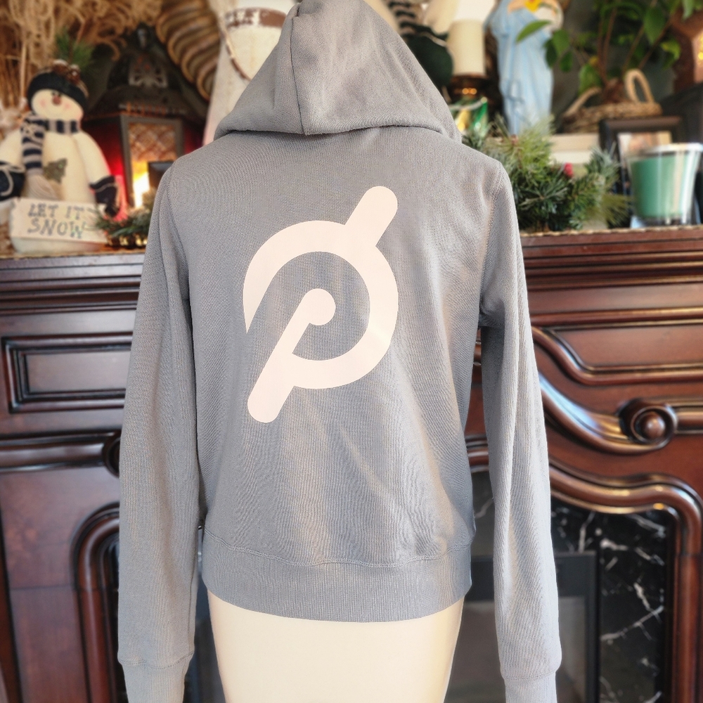 Peloton Full Zip Hoodie Womens Small Gray and Pink